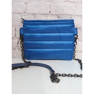 Think Royln Puffer Crossbody Waist Bag Purse Royal Blue Added Straps 8 X 6.5